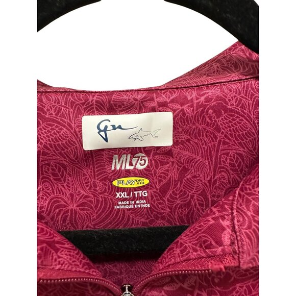 Greg Norman ML75 Womens Sleeveless 1/4 Zip Polo XXL Floral Print Moisture Wickin - Picture 4 of 6
